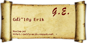 Gálfy Erik névjegykártya